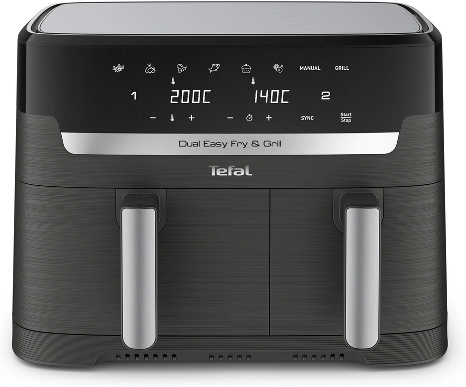 Tefal Dual Easy Fry EY905: geriausia dviguba zona pigiau